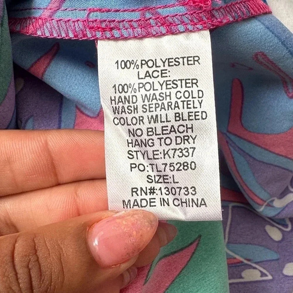 Umgee Colorful Floral Midi Dress Size Large - Picture 7 of 8